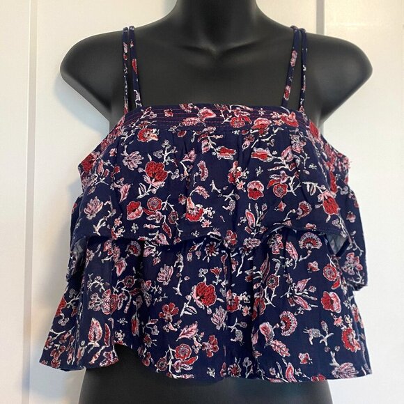 NWT Zara Floral Cami Shirt Crop Top Tank Size XS - Picture 1 of 7